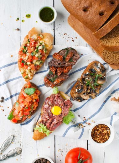 bruschetta, beef tartare, appetizer, gourmet, quick appetizer, beef recipes, easy appetizers, elegant dish, Italian-inspired, ciabatta bread, entertaining recipes, fresh ingredients