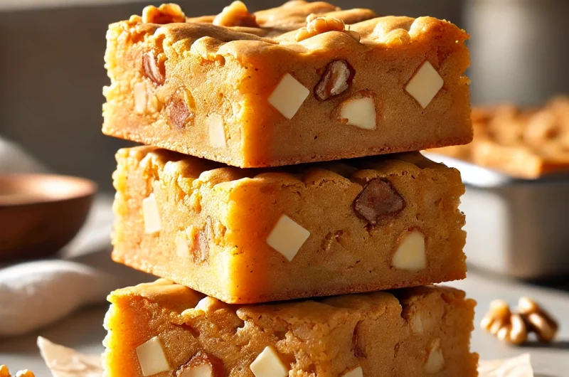 golden-brown chewy blondie bars