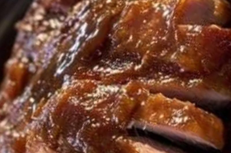 amish holiday hero slow cooker ham recipe with brown sugar glaze
