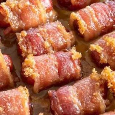 bacon wrapped little smokies sweet and savory party appetizer recipe