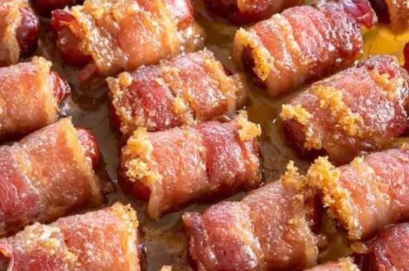 bacon wrapped little smokies sweet and savory party appetizer recipe
