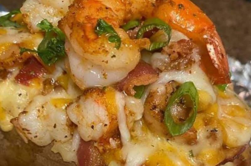 cajun shrimp loaded baked potato recipe creamy spicy and irresistible