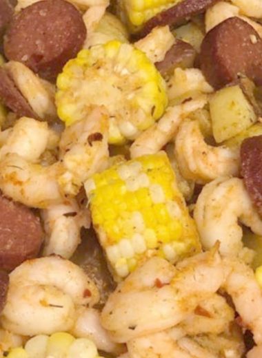 cajun style potatoes smothered with shrimp and sausage a flavorful slow cooker delight