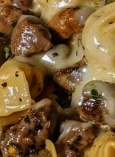 cheesesteak tortellini with provolone sauce a comfort food fusion recipe