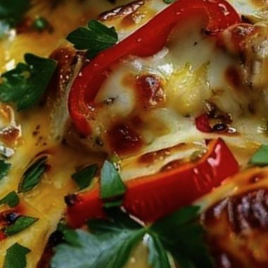 cheesy chicken and peppers bake ultimate comfort food recipe