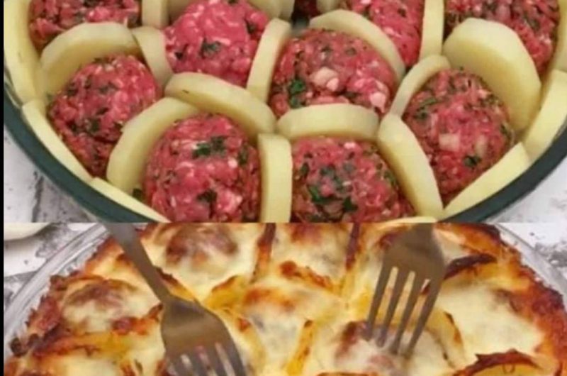 cheesy meatball and potato bake a comfort food delight