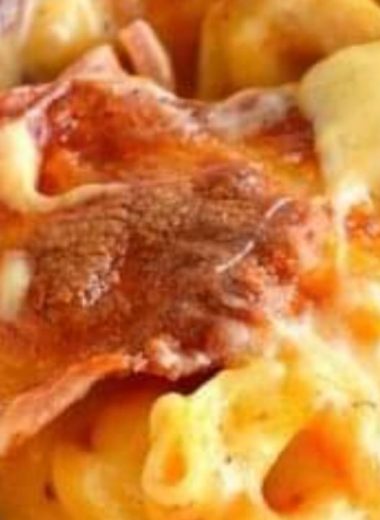 cheesy pepperoni pizza tortellini casserole a family favorite comfort food recipe