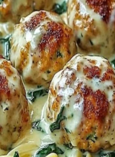 chicken ricotta meatballs with spinach alfredo sauce a creamy flavorful delight