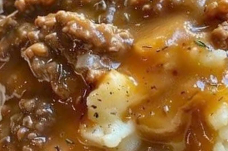 comforting beef and gravy with creamy mashed potatoes a hearty family favorite
