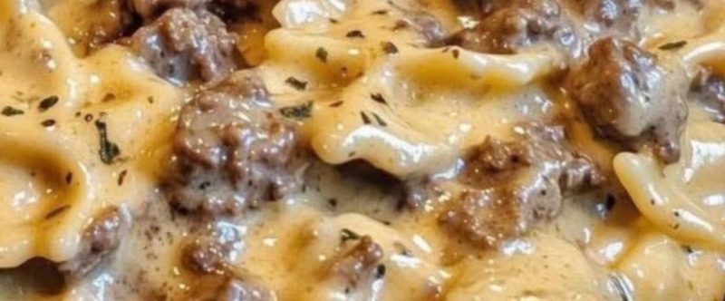 creamy beef and bowtie pasta a quick and hearty comfort food recipe
