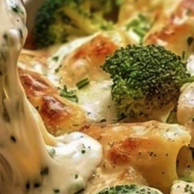 creamy broccoli and chicken pasta bake easy cheesy and comforting dinner recipe