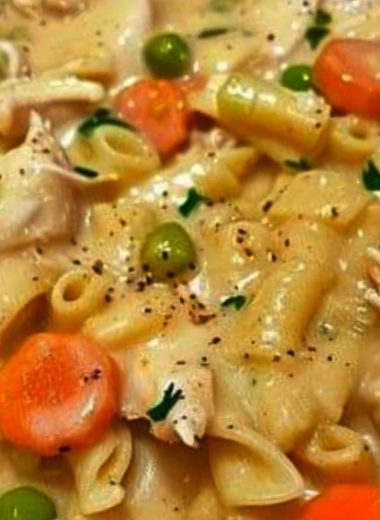 creamy chicken and vegetable skillet with egg noodles a quick and easy one pan meal