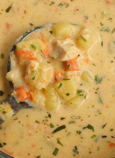 creamy chicken potato soup with bacon crumble a hearty comfort food recipe