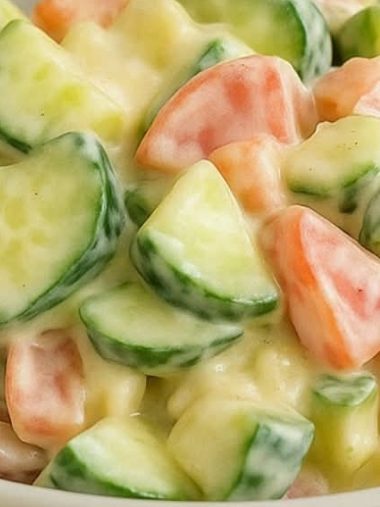 creamy cucumber salad with vegetables a refreshing and healthy recipe