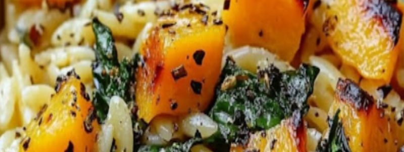 creamy orzo with roasted butternut squash and spinach a cozy nutrient packed delight