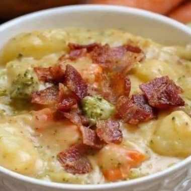 creamy potato soup with crispy bacon and cheesy croutons a heartwarming comfort food recipe