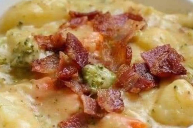 creamy potato soup with crispy bacon and cheesy croutons a heartwarming comfort food recipe