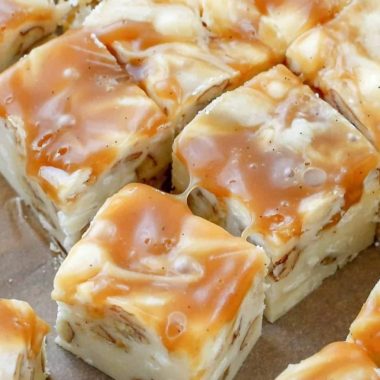 creamy white chocolate caramel fudge with pecans the ultimate holiday treat