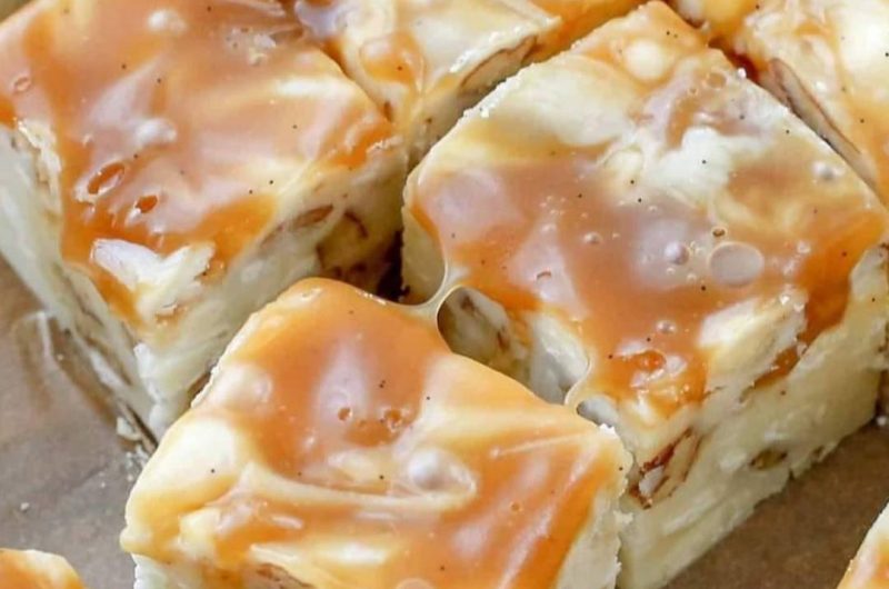 creamy white chocolate caramel fudge with pecans the ultimate holiday treat