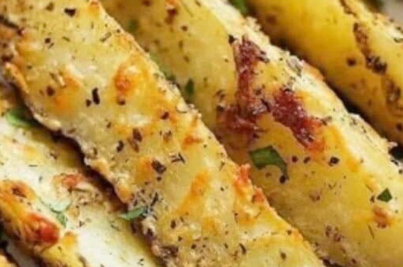 crispy baked parmesan garlic potato wedges recipe easy cheesy and irresistible