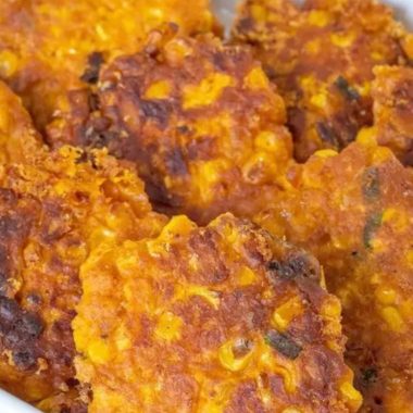 crispy cheesy corn fritters recipe easy summer snack with fresh corn and melty cheese