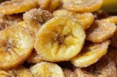 crispy cinnamon sugar air fryer banana chips a healthy sweet snack recipe