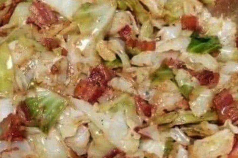 crispy fried cabbage with bacon onion and garlic a flavorful side dish 1