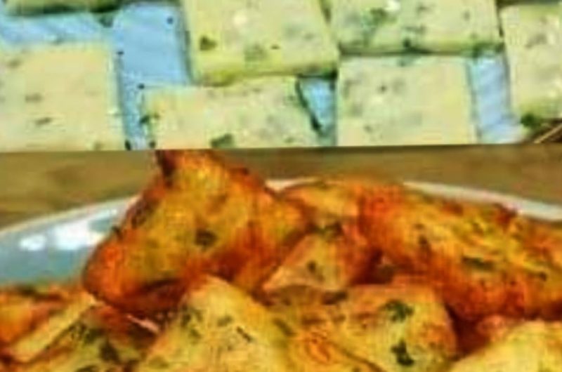 crispy herb infused fried potato squares a perfect side dish or snack