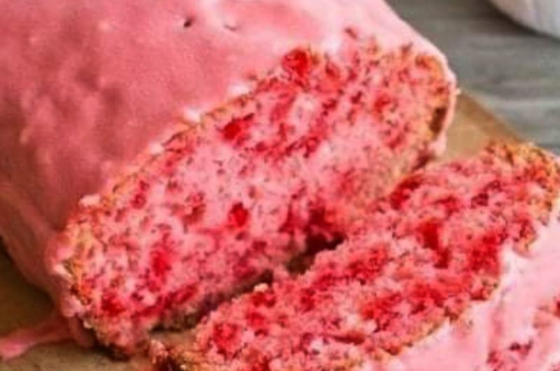 delicious cherry bread recipe with almond cherry glaze a pinkalicious treat