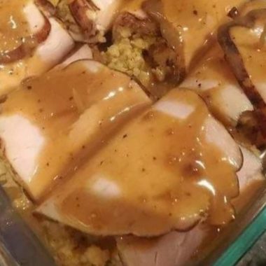 easy and delicious deli turkey pockets with stove top stuffing and gravy