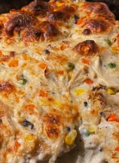 easy cheesy chicken pot pie bubble up casserole recipe