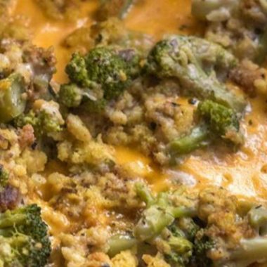 easy cheesy crock pot broccoli stuffing casserole recipe