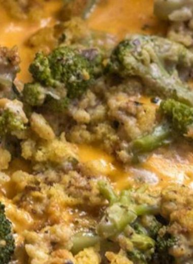 easy cheesy crock pot broccoli stuffing casserole recipe