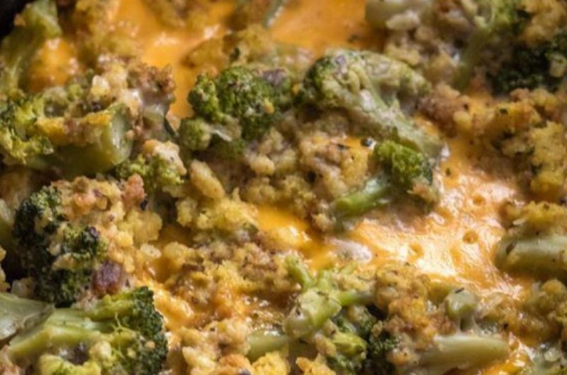 easy cheesy crock pot broccoli stuffing casserole recipe