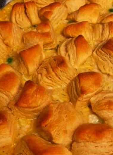 easy chicken pot pie bake with cheddar biscuits a family friendly weeknight dinner