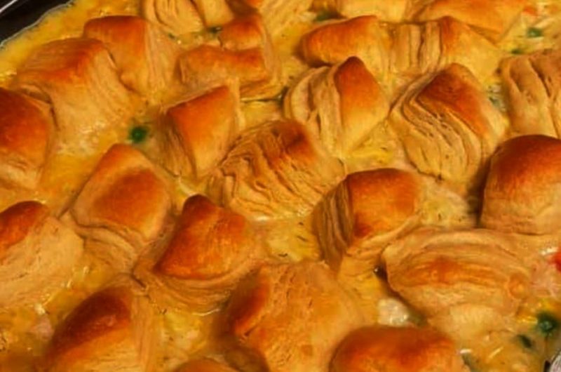easy chicken pot pie bake with cheddar biscuits a family friendly weeknight dinner