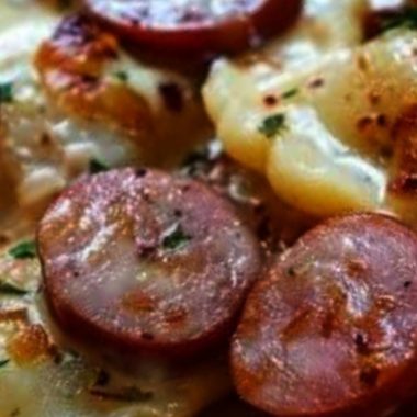 easy crockpot pierogi casserole with kielbasa a hearty comfort food recipe