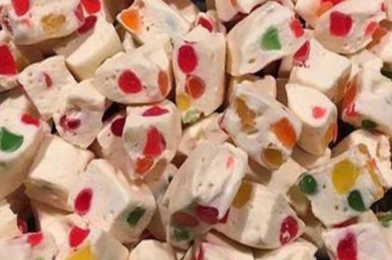 easy holiday nougat recipe festive red and green gumdrop delight