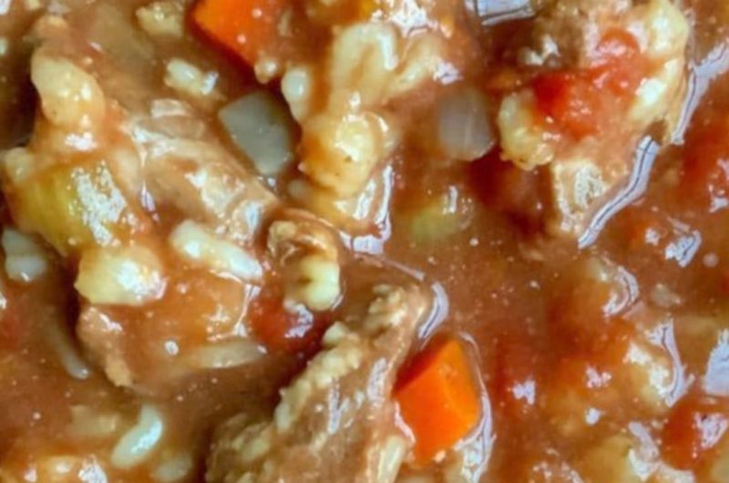 easy lazy tomato beef barley soup recipe hearty healthy and delicious