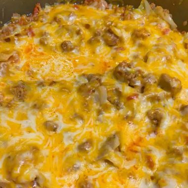 easy low carb cheesy cabbage casserole recipe one pan keto dinner