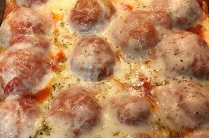 easy one pan meatball casserole recipe cheesy hearty and family friendly