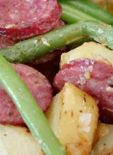 easy one pan smoked sausage with potatoes and green beans recipe