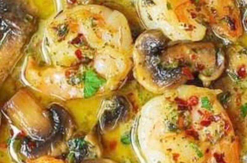 easy pan seared pesto shrimp with mushrooms a quick and flavorful dinner recipe