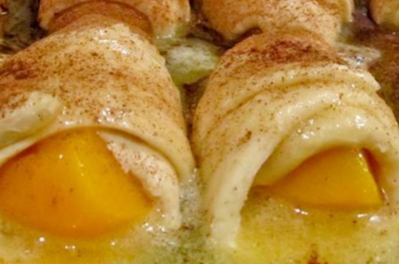 easy peach roll up dessert recipe with crescent rolls