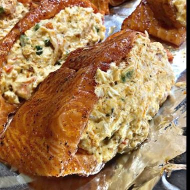 easy stuffed salmon recipe with creamy spinach and cheese filling healthy and delicious