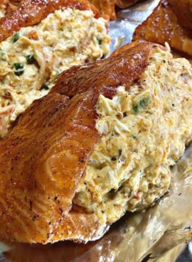 easy stuffed salmon recipe with creamy spinach and cheese filling healthy and delicious