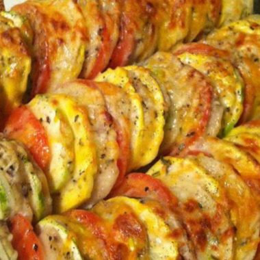 easy vegan zucchini potato and tomato summer casserole recipe