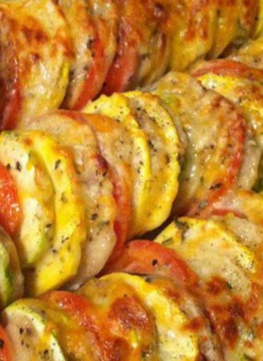 easy vegan zucchini potato and tomato summer casserole recipe