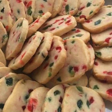festive maraschino cherry shortbread christmas cookies recipe