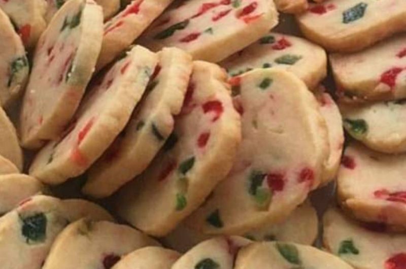 festive maraschino cherry shortbread christmas cookies recipe